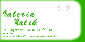 valeria malik business card